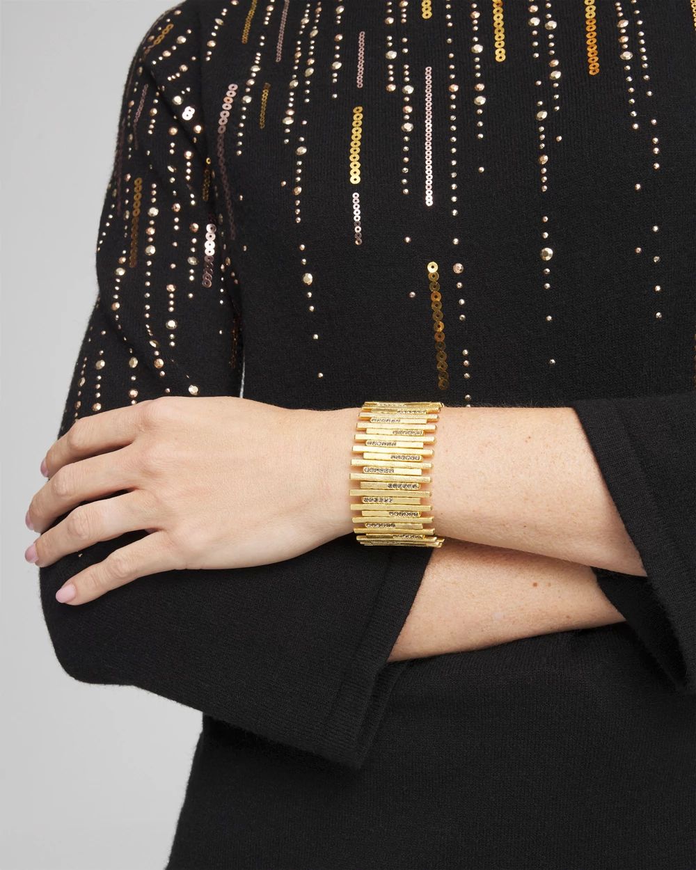Brushed Gold Tone Stretch Bracelet