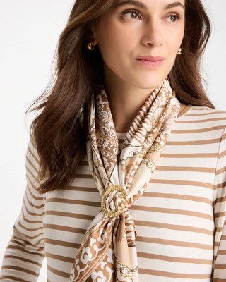 Goldtone Crinkle Scarf Ring click to view larger image.