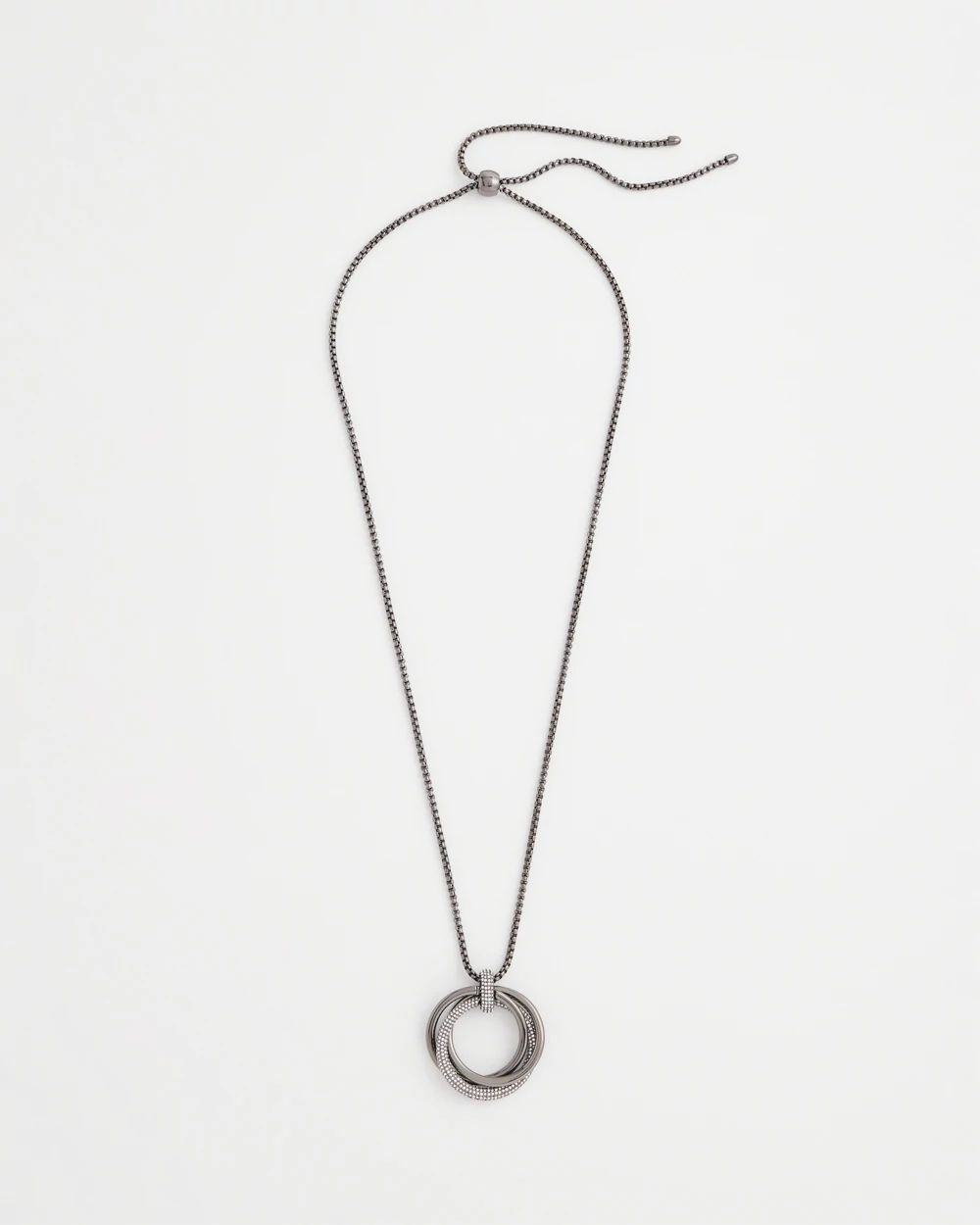Adjustable Pavé Pendant Necklace