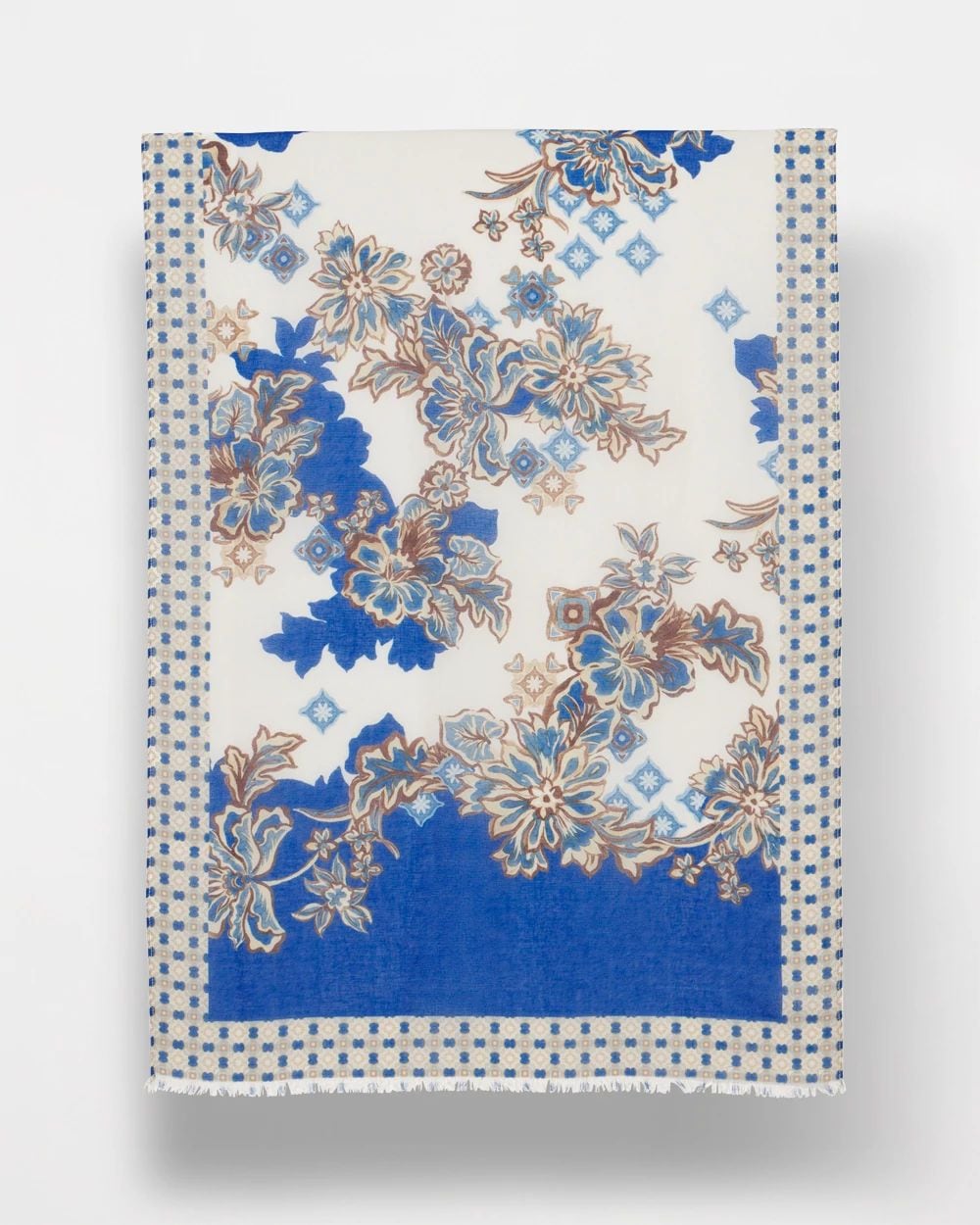 Colorblock Floral Oblong Scarf