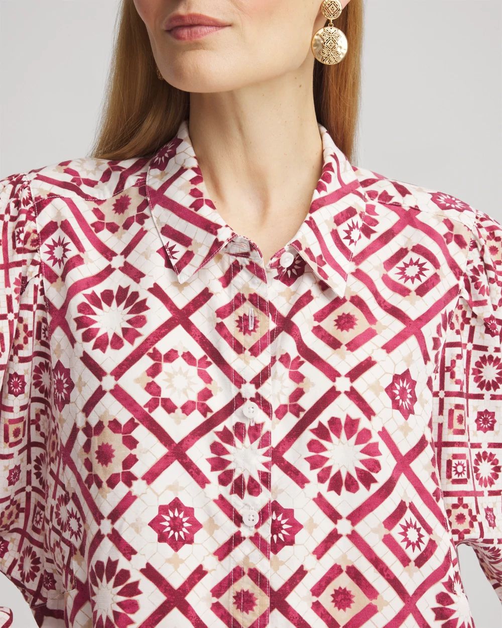 Tencel Blend Dolman-Sleeved Shirt click to view larger image.