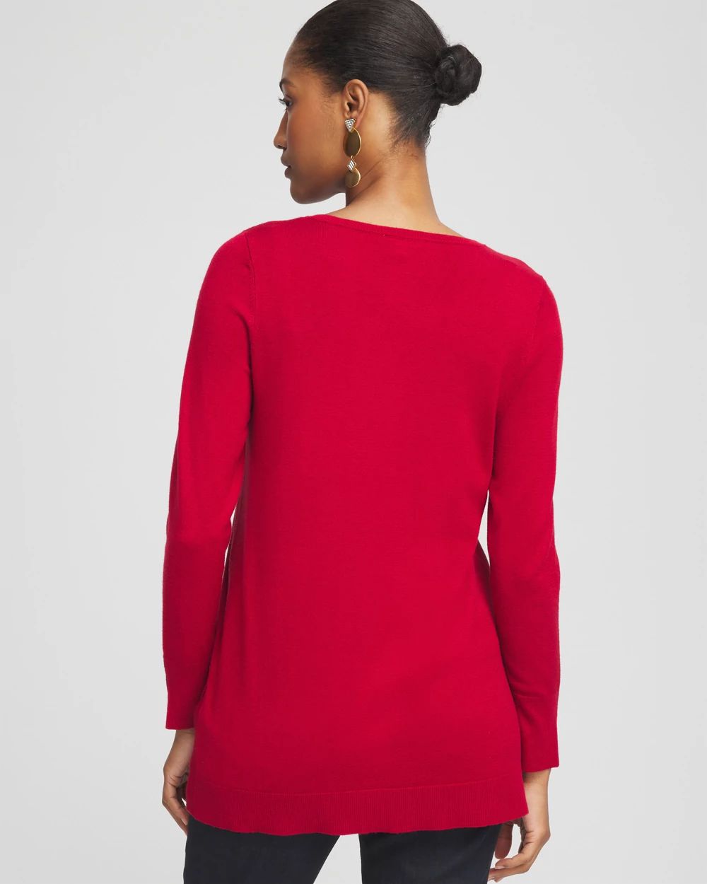 Embellished Crew Neck Sweater Tunic