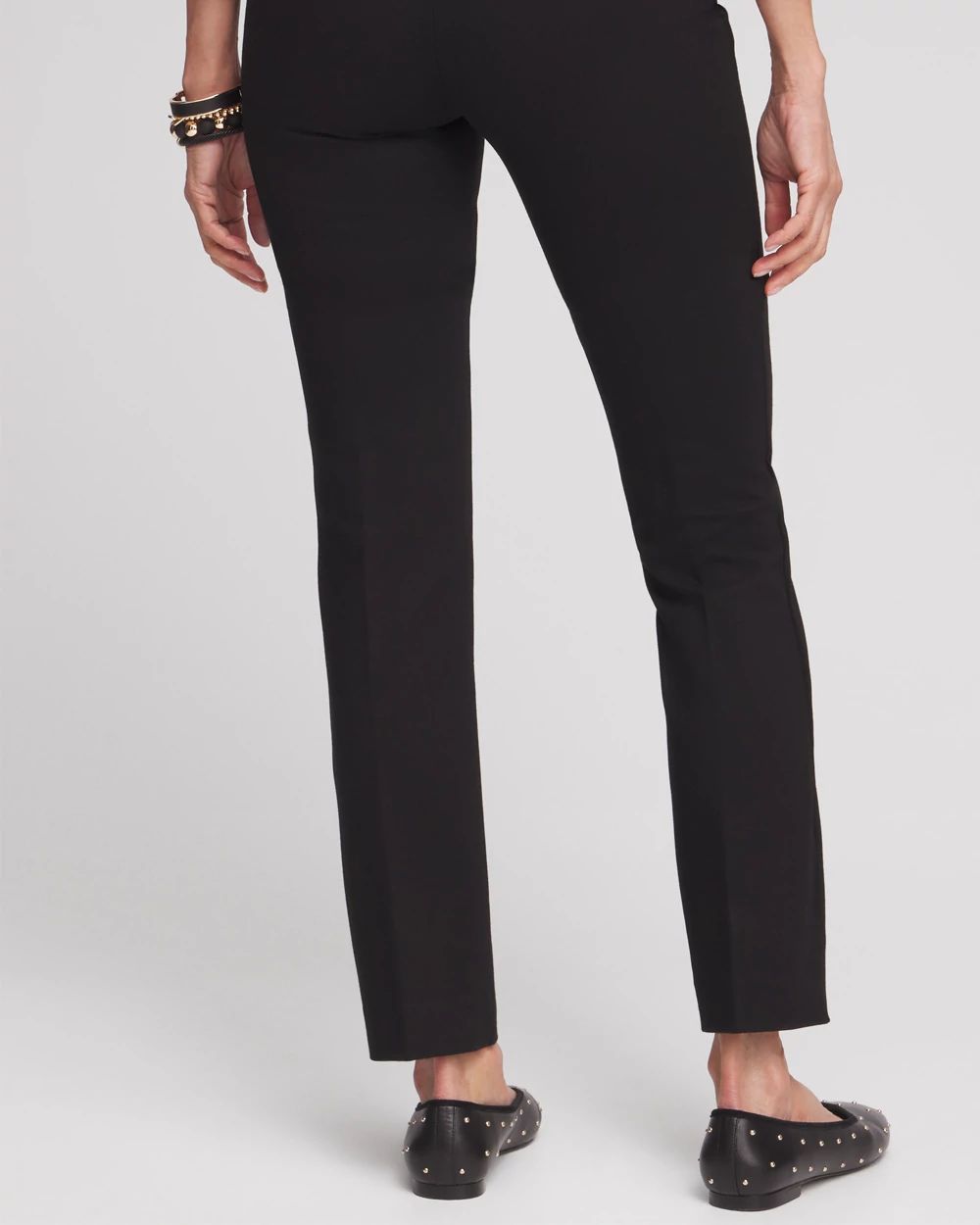 Petite Juliet Ponte Trim Detail Ankle Pants