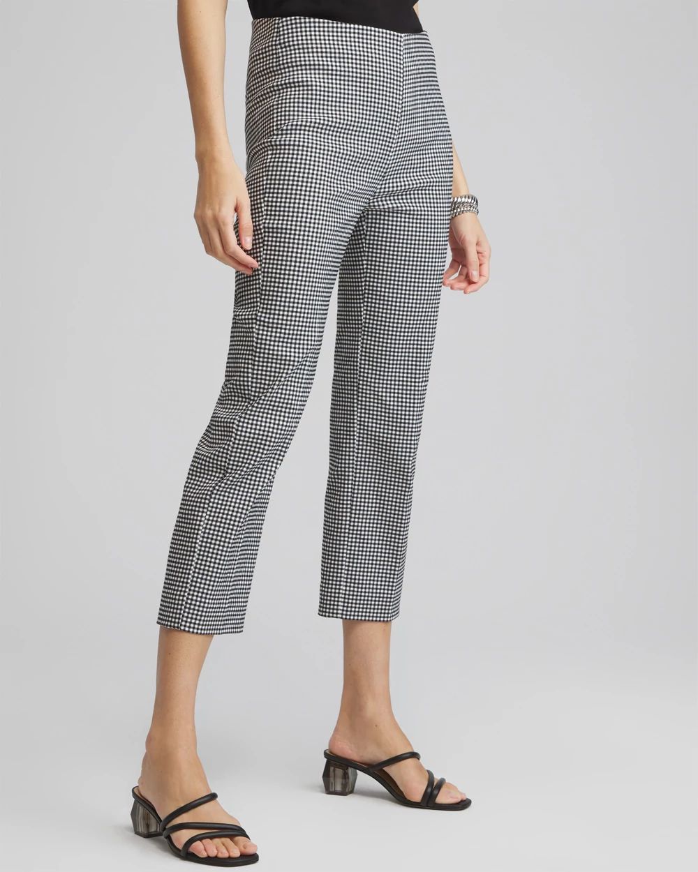 Juliet Gingham Straight Cropped Pants