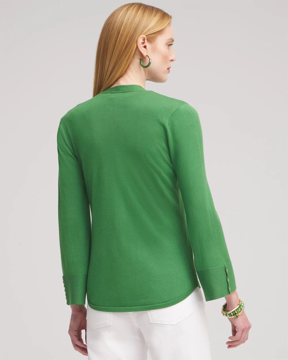 Spun Rayon Flare Sleeve Cardigan click to view larger image.