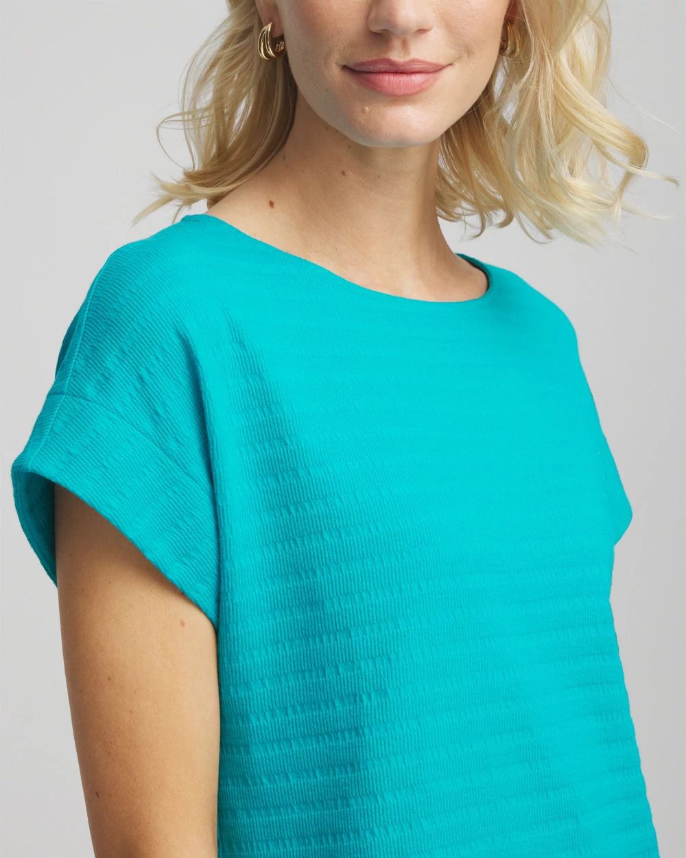 Modern Cap Sleeve Textured Tee