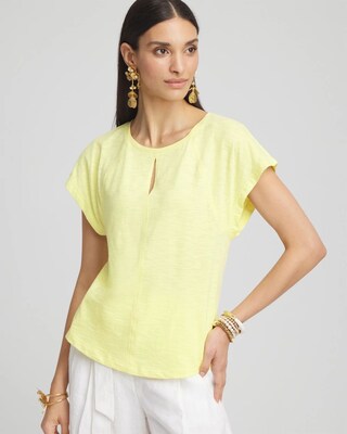 Slub Keyhole Neck Tee