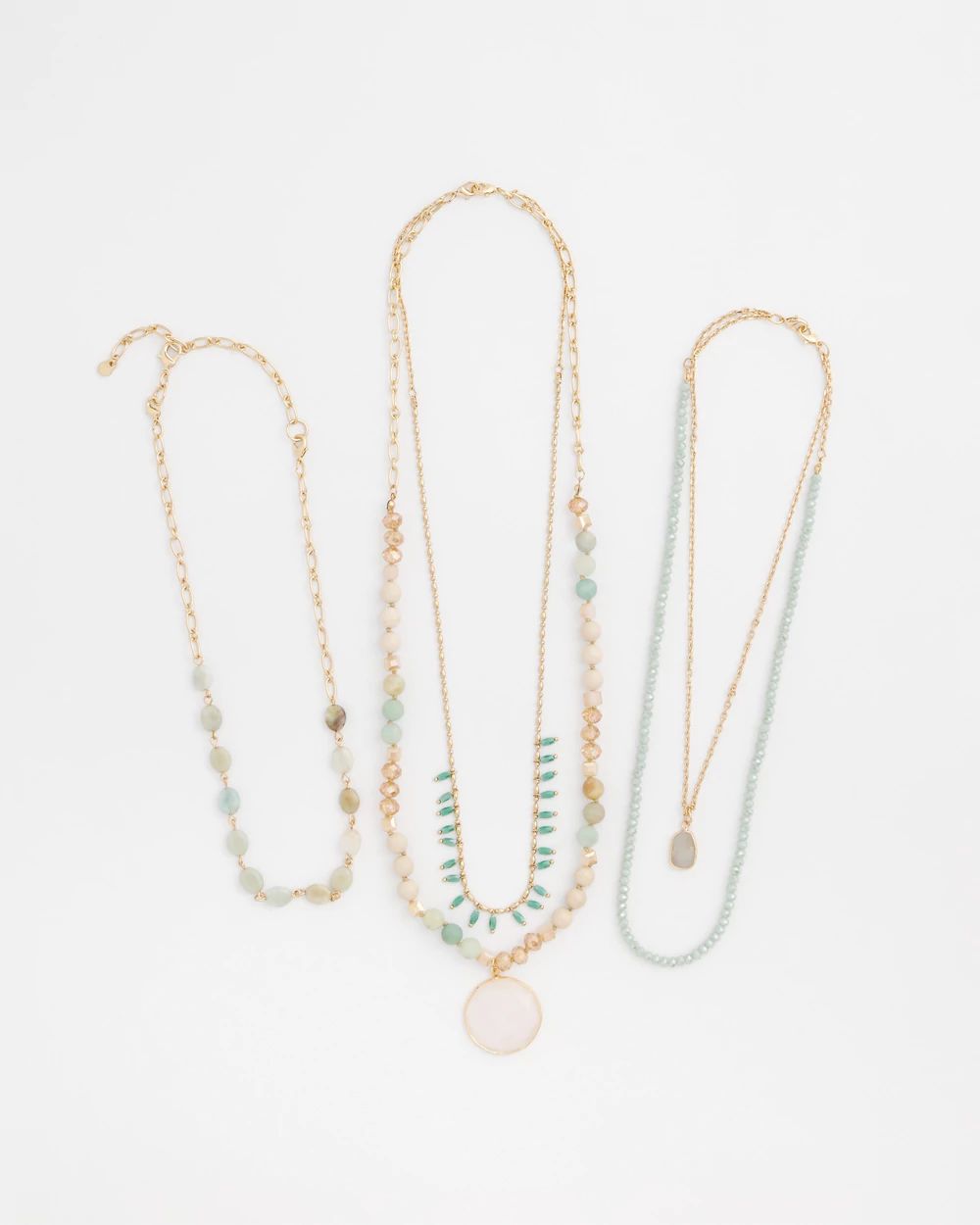 Adjustable Multi-Strand Semi-Precious Stone Necklace