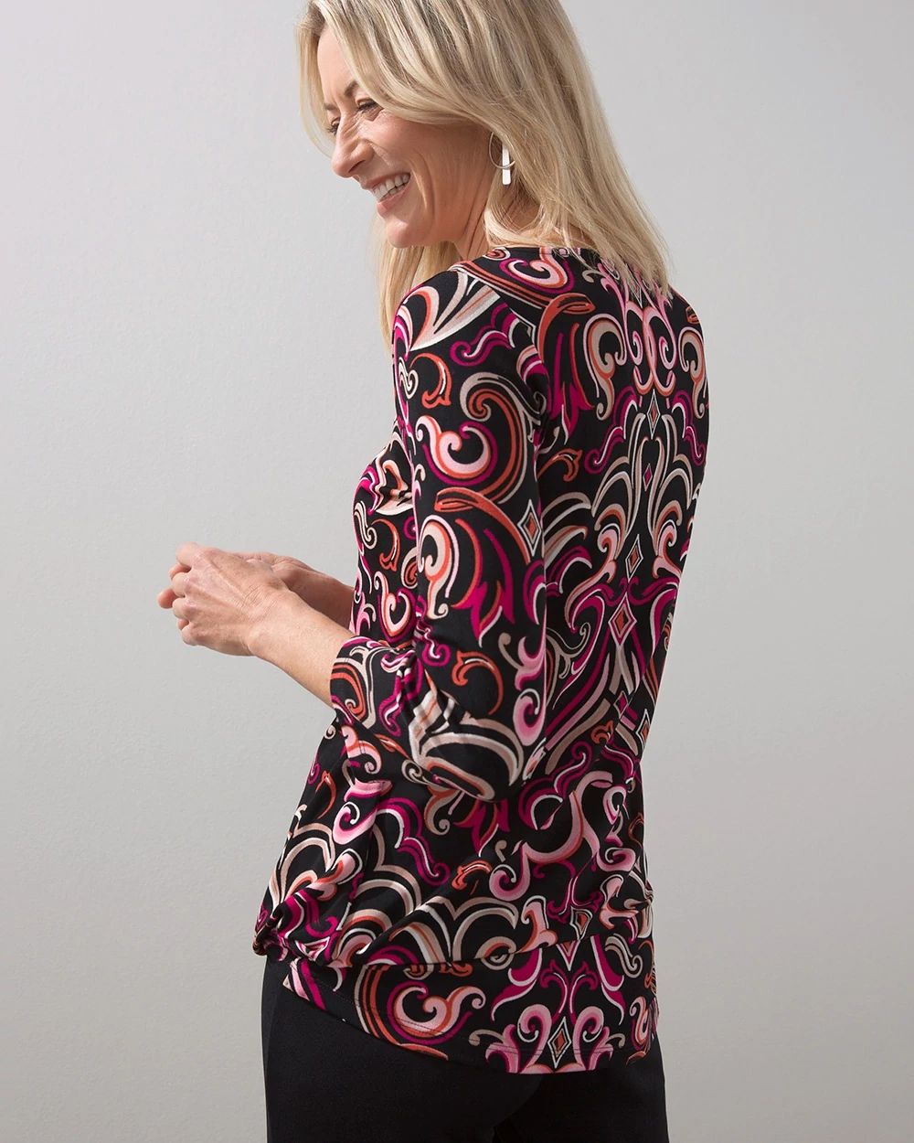 Travelers Scroll Print Top