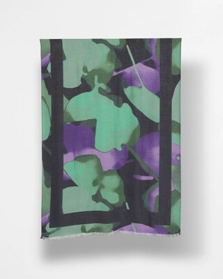 Floral Watercolor Oblong Scarf