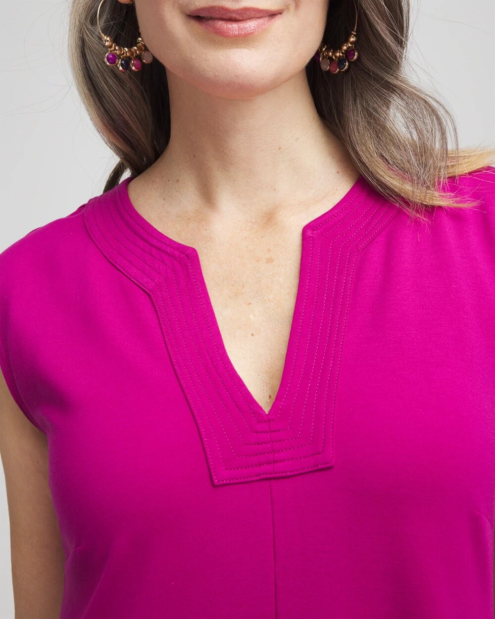 Trapunto Placket Midi Dress