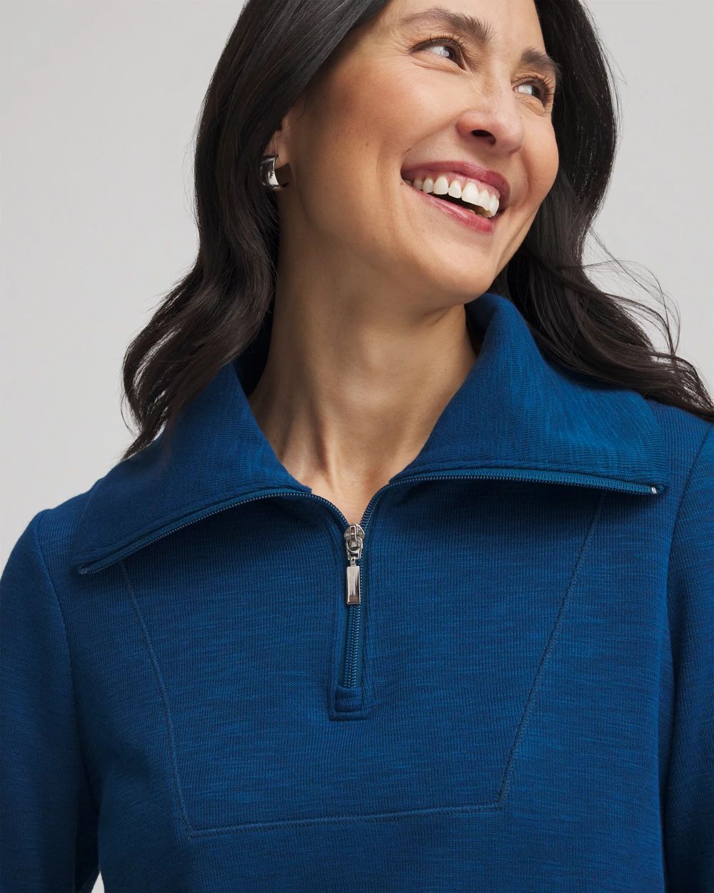 Zenergy® Beach Slub Half-Zip Pullover Top