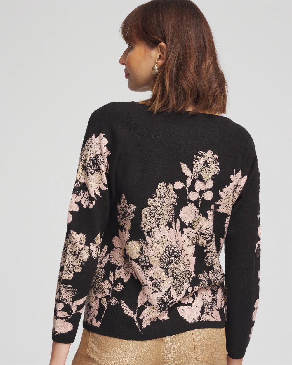 Foil Dolman-Sleeve Sweater
