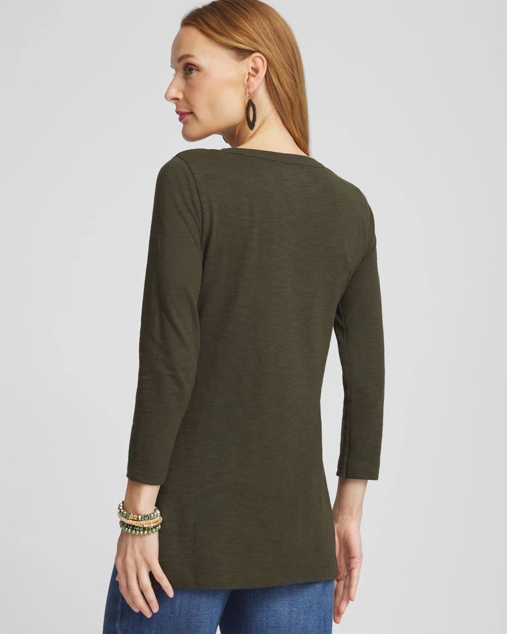 3/4 Sleeve Overlap Tunic