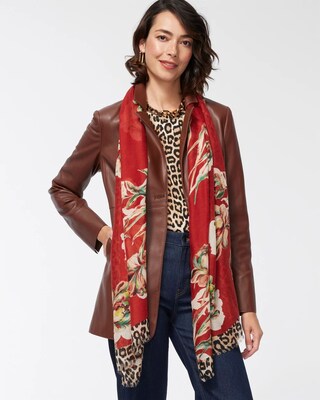 Floral Print Oblong Scarf