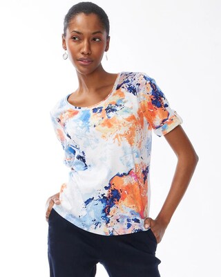 Watercolor Everyday Cuff Sleeve Tee