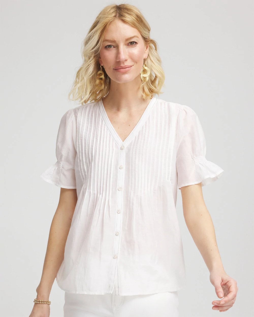 Pleated Cotton-Silk Shirt, photo 1 of 5