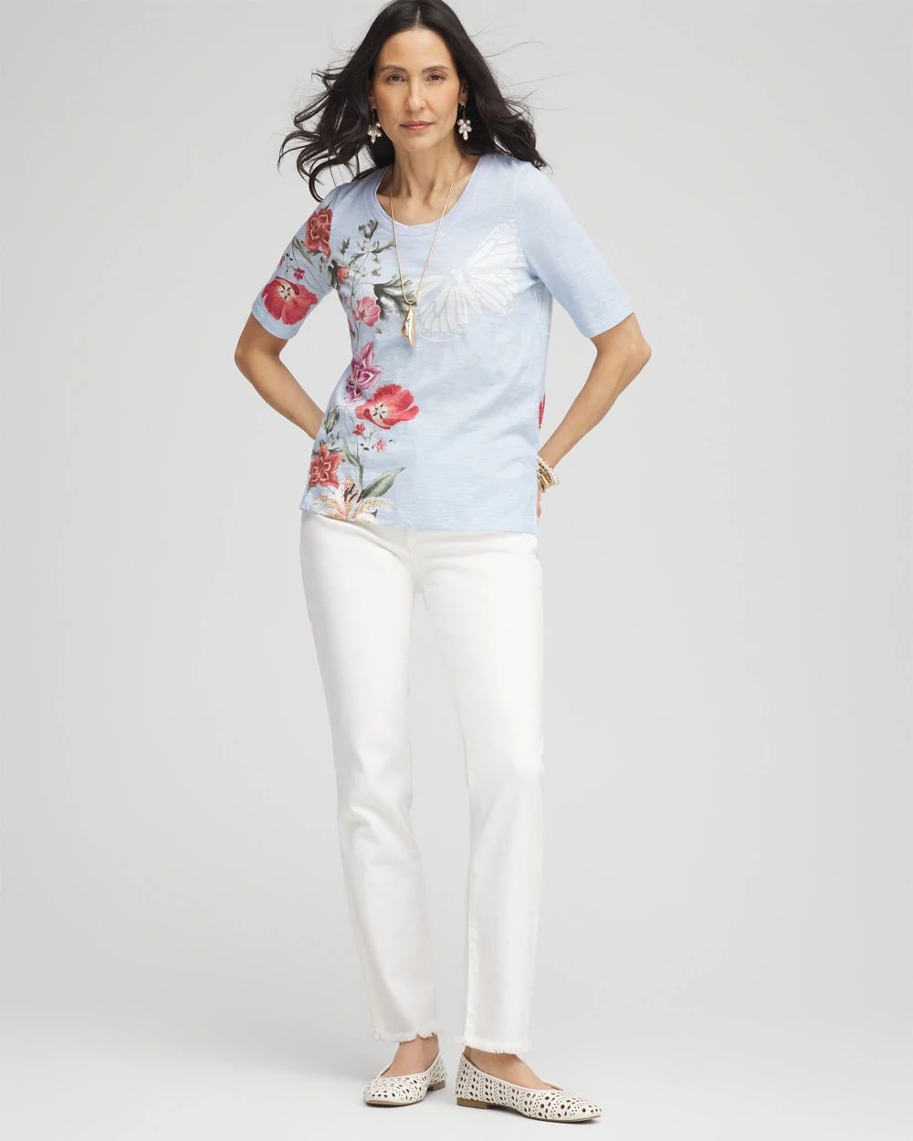 Garden Heathered Scoop-Neck Tee
