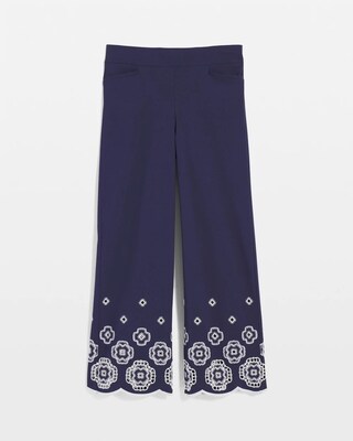 Brigitte™ Embroidered Wide-Leg Cropped Pants click to view larger image.