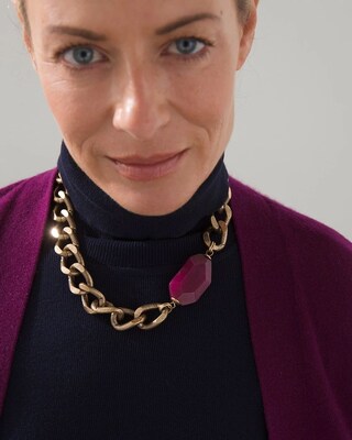Purple Stone Bib Necklace