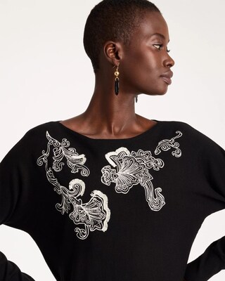 Embroidered Ella Pullover Sweater click to view larger image.