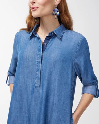 Tencel Side Button Maxi Shirt Dress