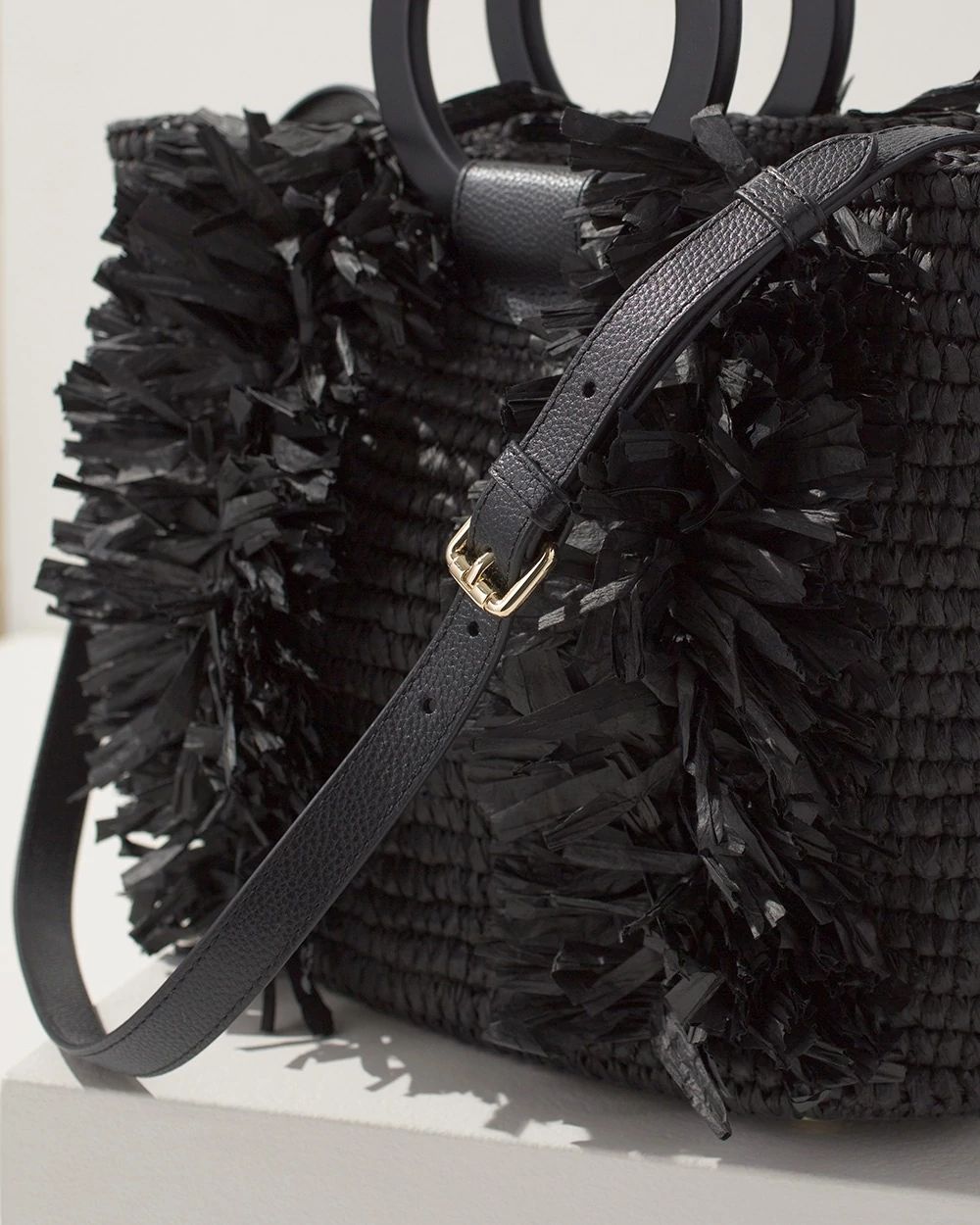 Black Raffia Tote
