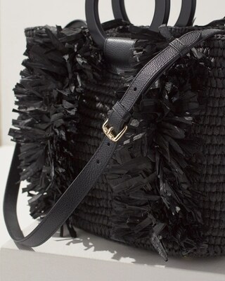 Black Raffia Tote