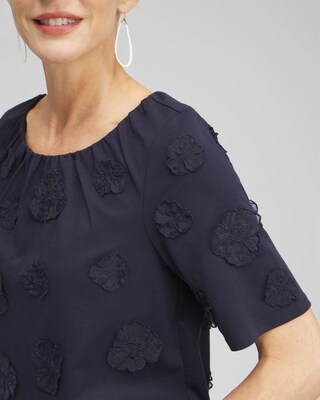 3D Applique Bubble Hem Top