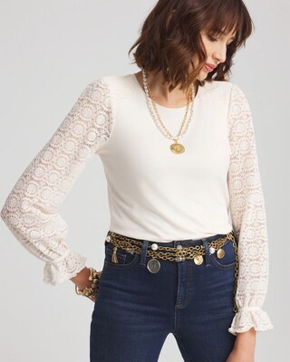 Touch of Cool™ Lace Sleeve Tee