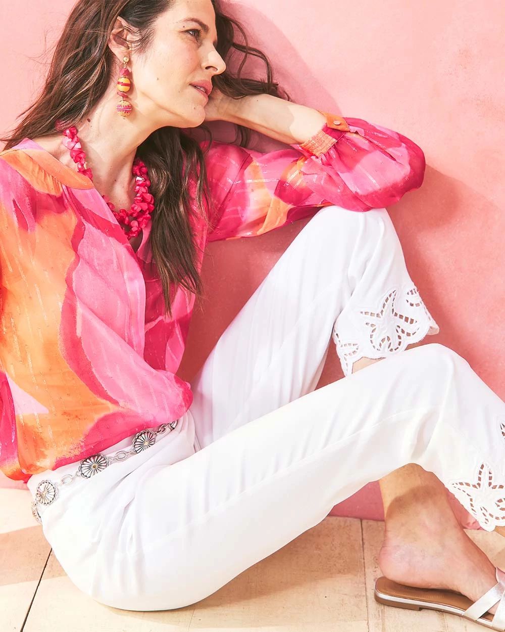 Brigitte™ Pull-On Cutwork Cropped Pants