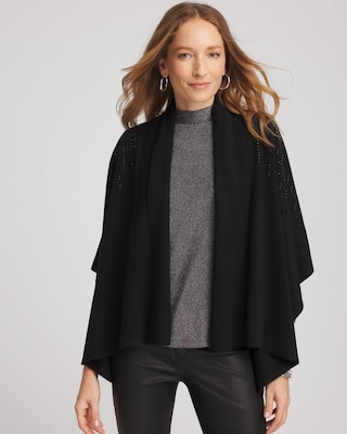 Embellished Shawl Collar Ruana
