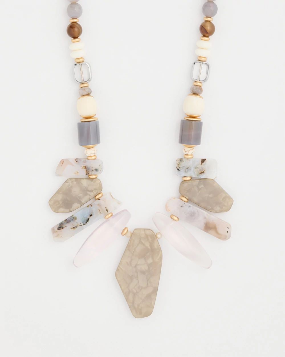 Adjustable Genuine Stone Neutral Necklace click to view larger image.