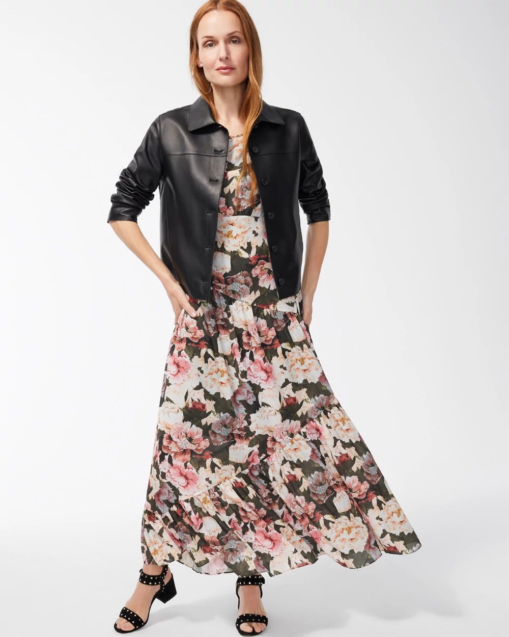 Black Label Tiered Midi Dress