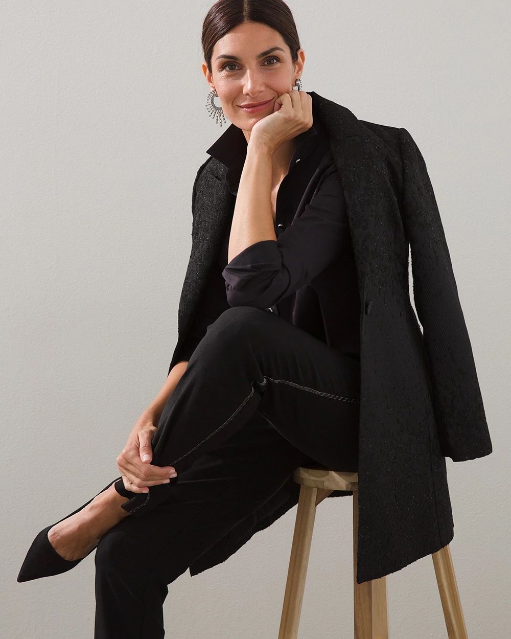No-Iron Stretch High-Low Shirt