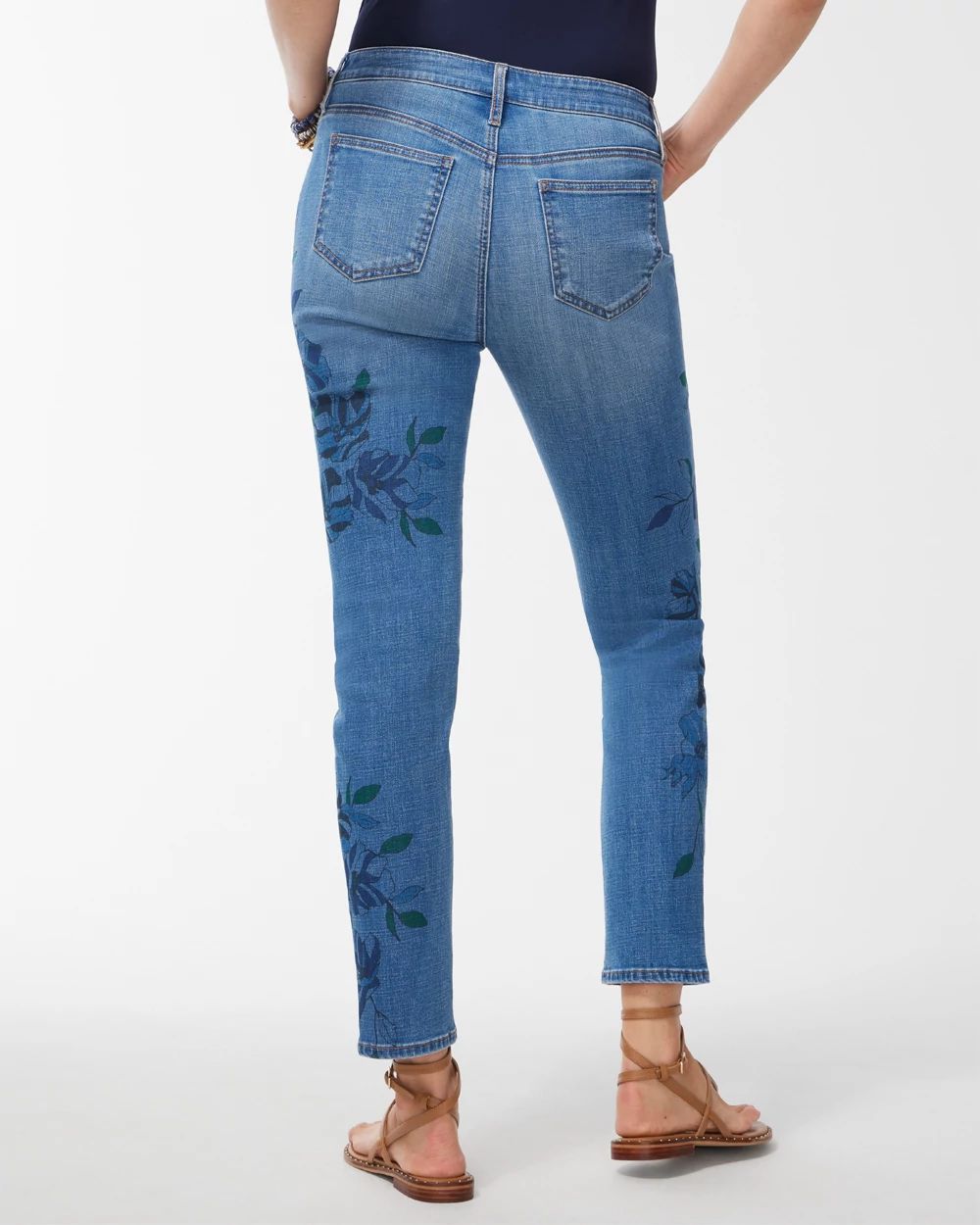 Girlfriend Floral Ankle Jeans