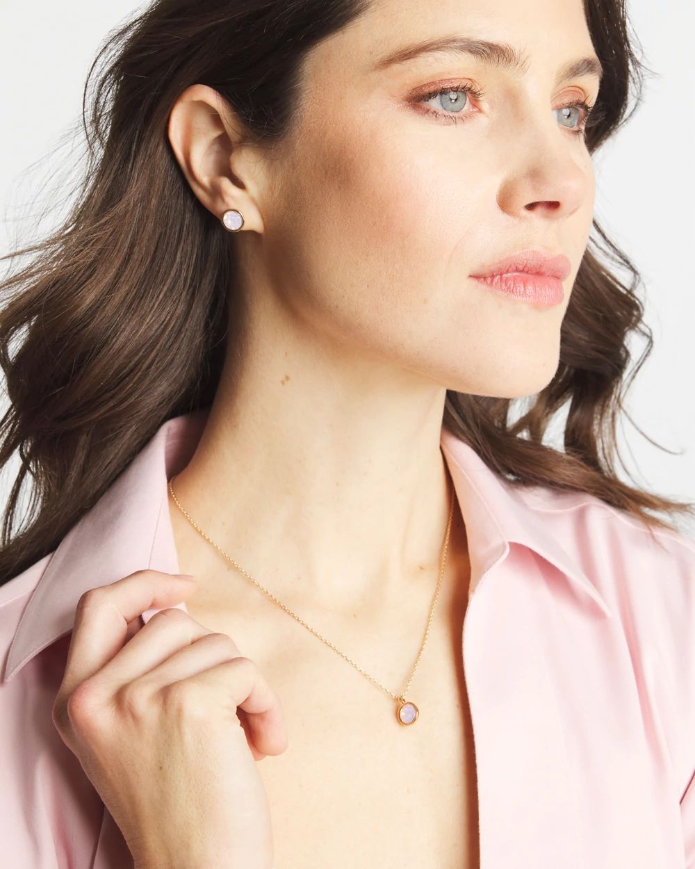 Pink Crystal Stud Earrings