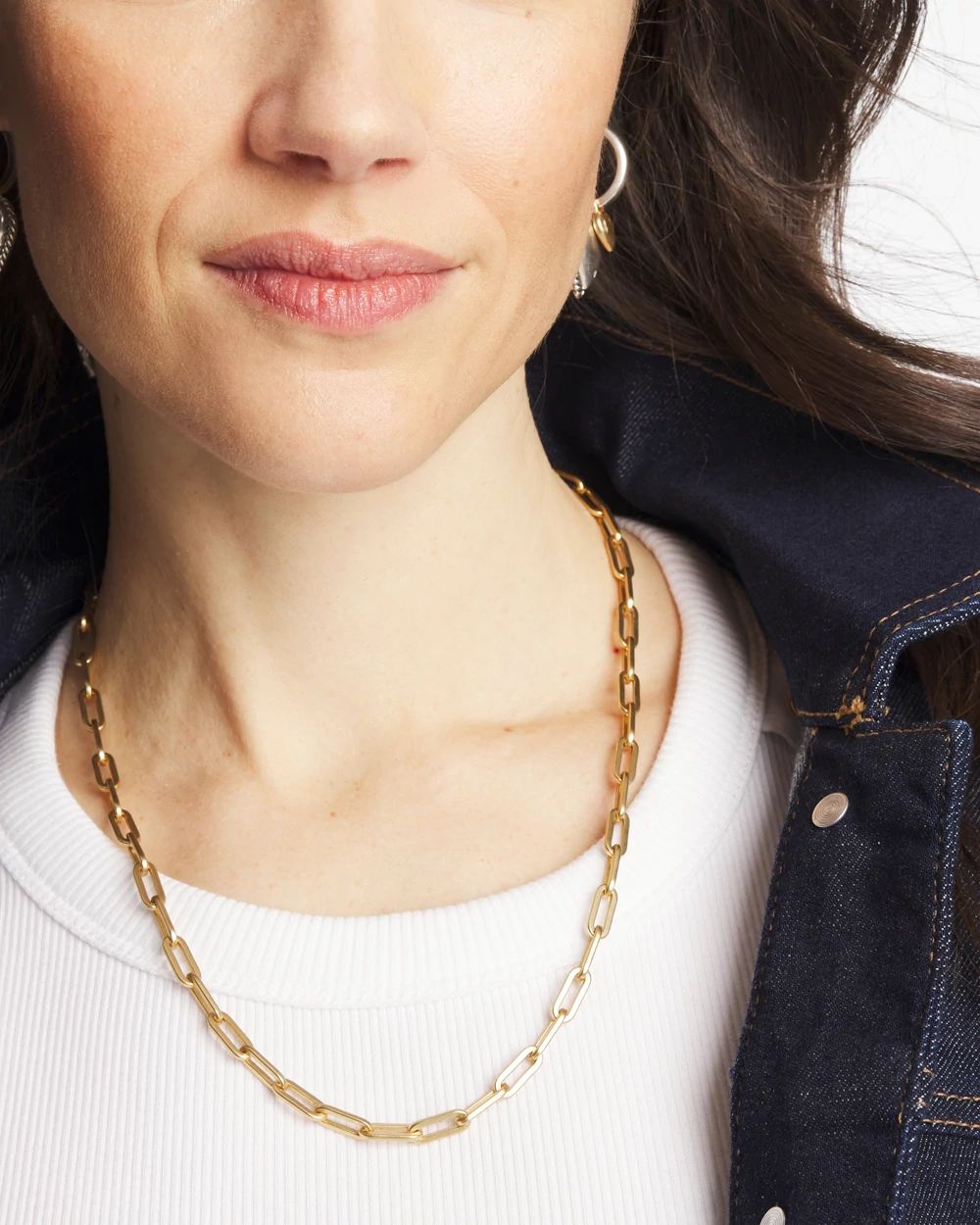 Mixed Metal Heart Charm Necklace