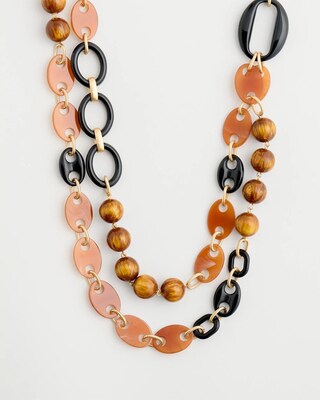 Neutral Long Double-Strand Necklace click to view larger image.