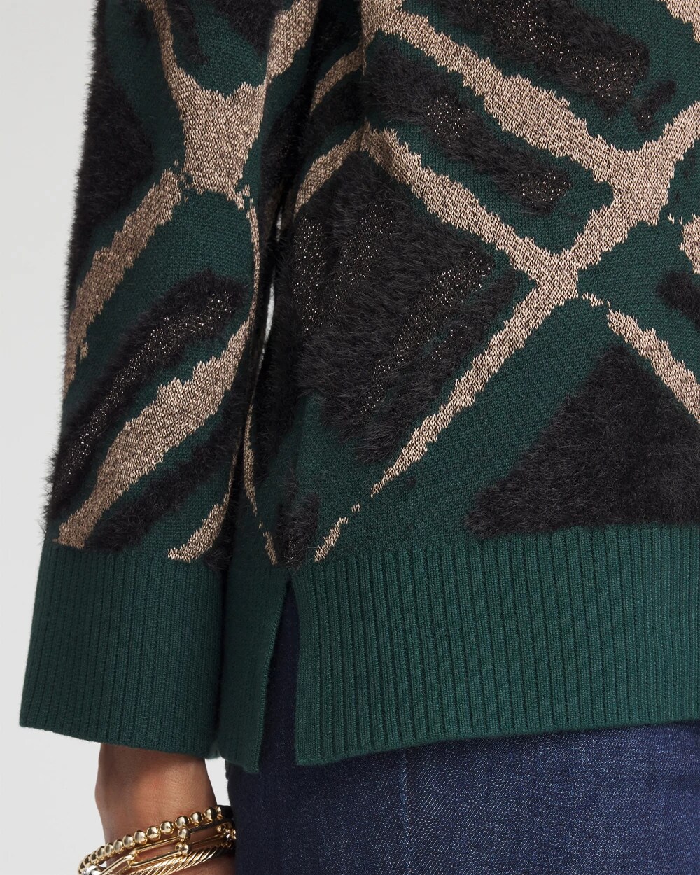 Eyelash Jacquard Pullover Sweater