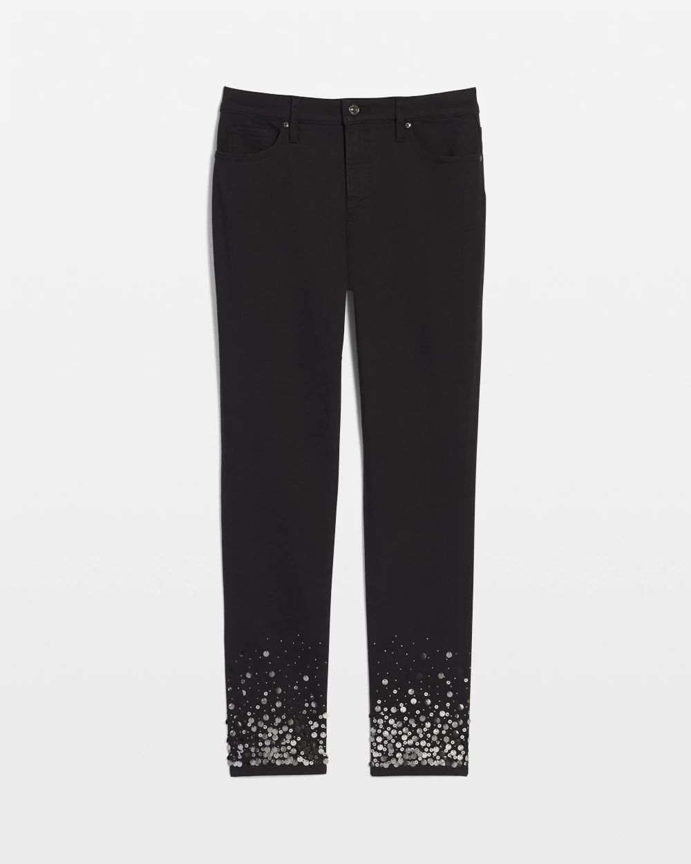 Girlfriend Sequin Ankle Jeans click to view larger image.