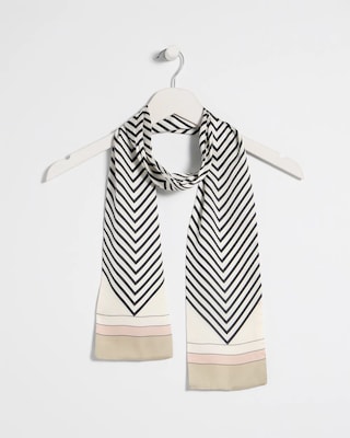 Satin Printed Skinny Scarf