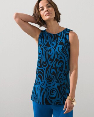 Travelers Print Side Slit Tank