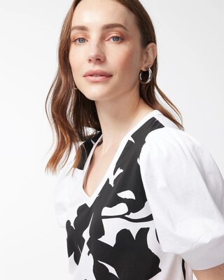 Floral Draped Sleeve Tee