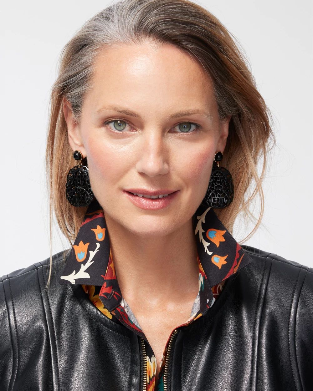 Black Jade Crochet Earrings