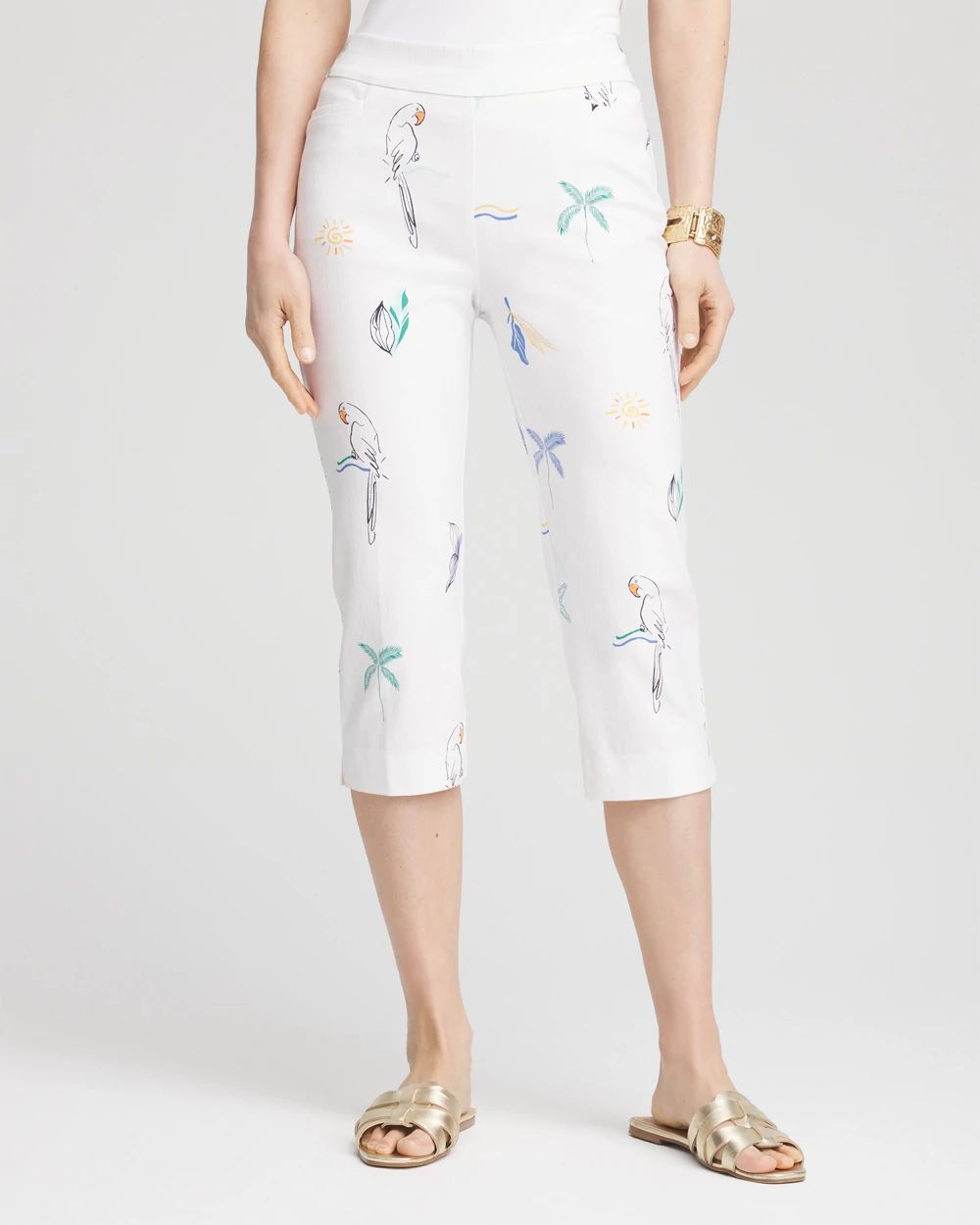 Petite Island Motif Brigitte™ Capri Pants