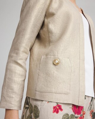 Collarless Linen Blazer click to view larger image.