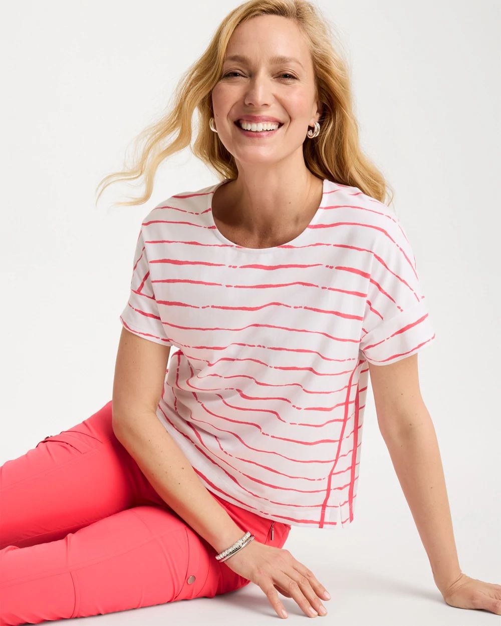 Zenergy® UPF Striped Dolman Tee click to view larger image.