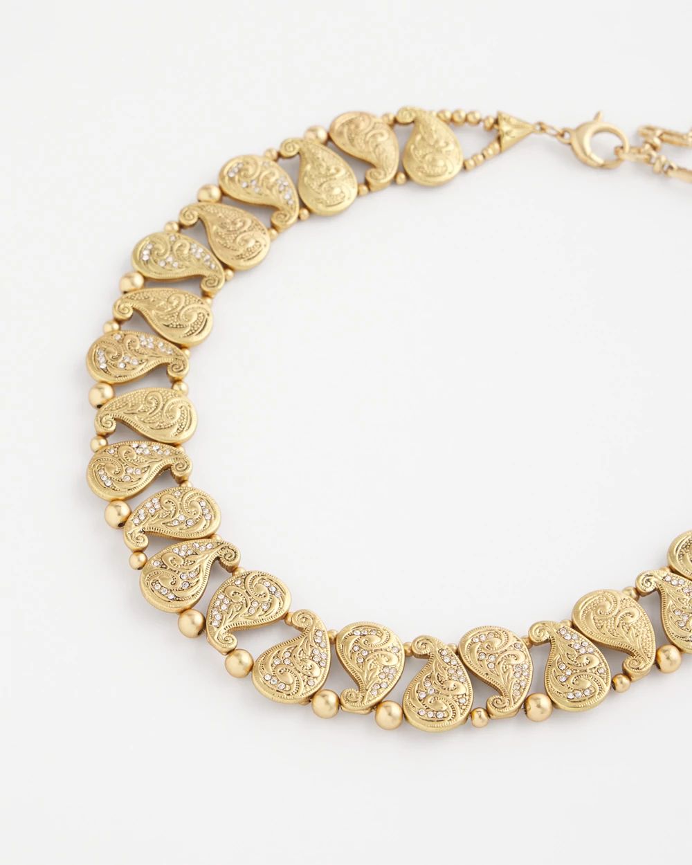 Paisley Gold Tone Collar Necklace