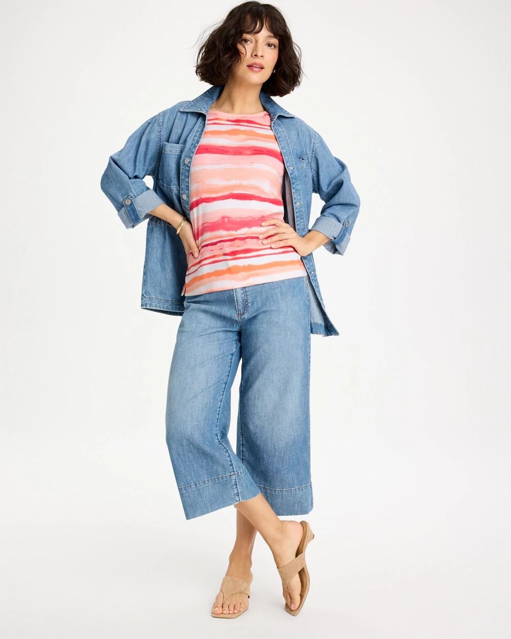 Grotto Mist Pima Elbow Sleeve Tee